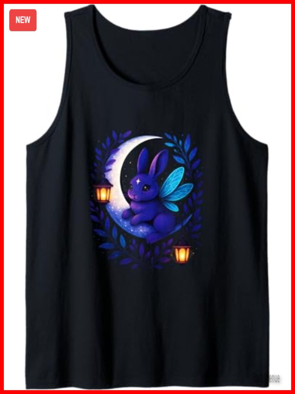 Pastel Goth Fairy Bunny Moon Art Tank Top Sleeveless